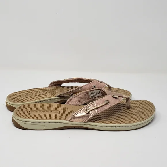 Sperry Flip Flop Thong Sandals Flat Heel  Rose Gold Petal Pink Women's 10 - Picture 4 of 8